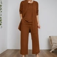thumbnail image 2 of UJNDER Casual Women's Trousers Suit Comfortable and Stylish Long Pants Set for Daily Wear and Vacations Ideal for Spring and Summer Season Pant Suits for Women Coffee 6=3XL, 2 of 8