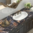 thumbnail image 3 of VOLEAAR Dark Blue Black Marble Contact Paper 15.7 x 78.7 Inches Peel and Stick Wallpaper Vinyl Film Self Adhesive Removable Waterproof Wall Paper for Countertop Cabinet Backsplash Shelf Liner, 3 of 7