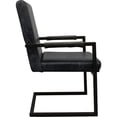 thumbnail image 6 of Wendy Genuine Leather Armchair in Antique Black with Iron Frame, 6 of 7