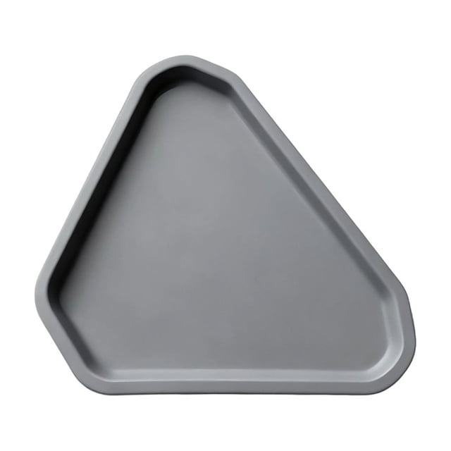 Plastic Food Tray Triangular Thickened Design Heat Resistant Matte Finish 40 cm x 29.6 cm White Gray Black