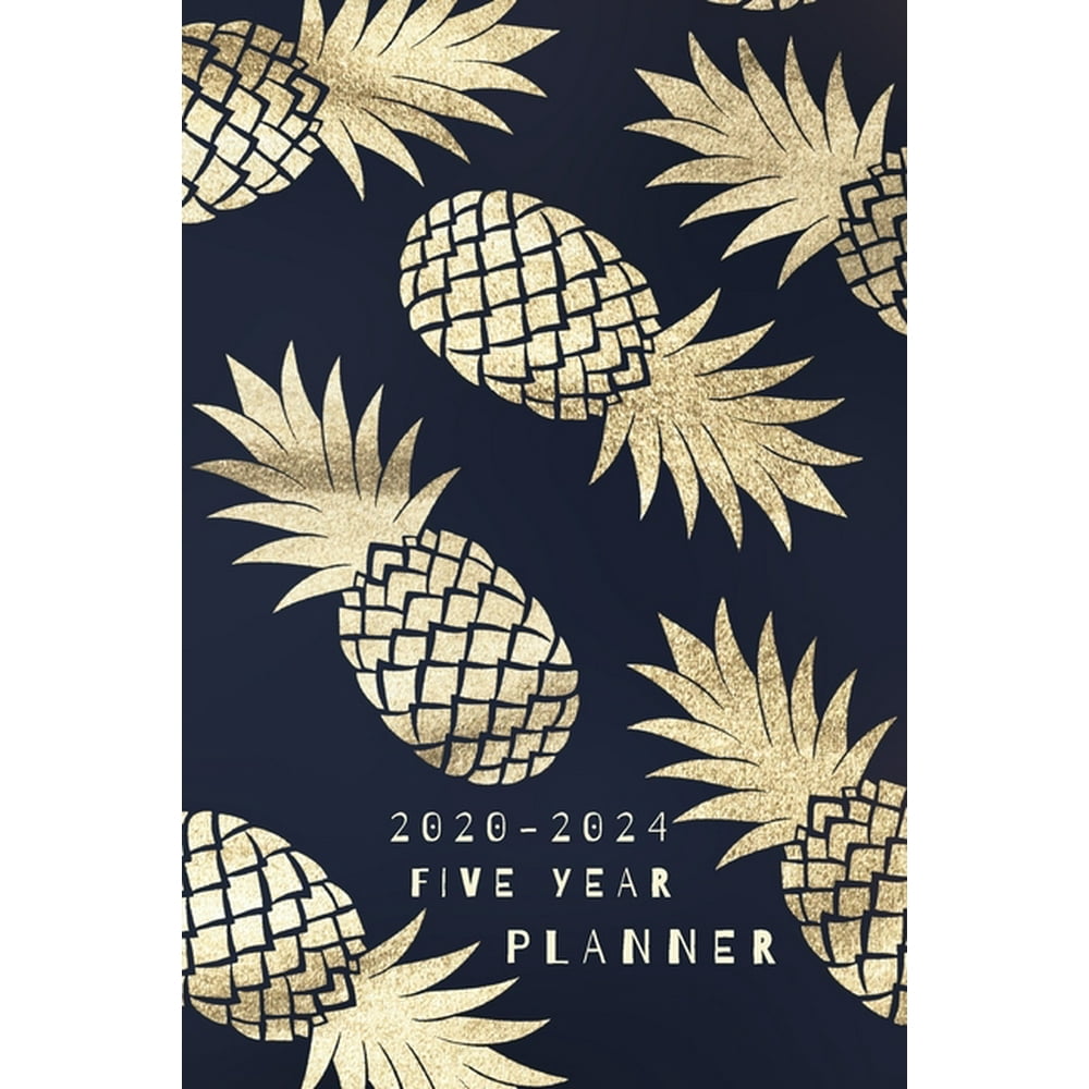 2020-2024 Five Year Planner: Pineapple Pocket Planner Monthly - Agenda