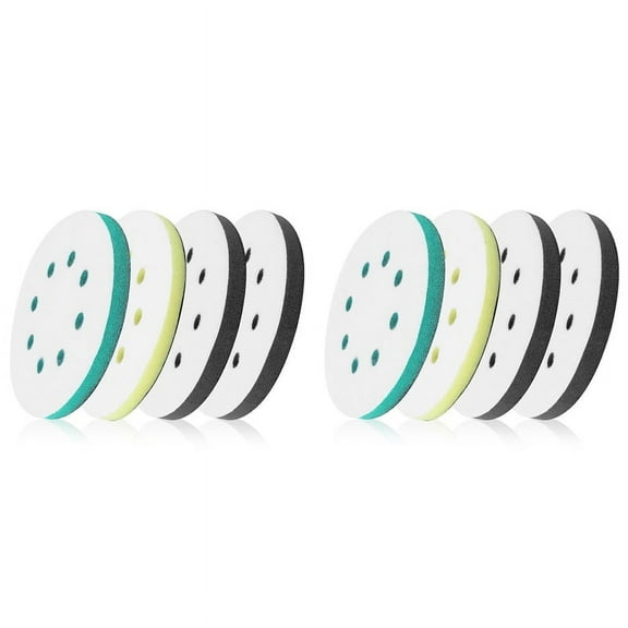 8 Pack Foam Sanding Pads for Orbital Sander, 5 Inch 8 Holes Orbital Sander Surfprep Foam Pad