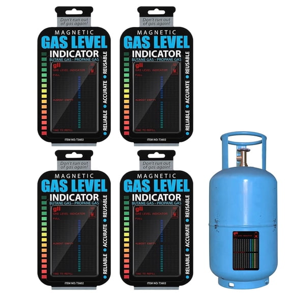 Magnetic Gas Level Indicator For Butane & Propane Gas - Accurate Reusable Fuel Gauge With Color-Coded Level Display - For Home Kitchen Grills, Camping Stoves, Rvs, Outdoor Cooking