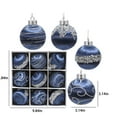 thumbnail image 3 of AuroraX Blue Christmas Decoration Set Hanging Modern 9 Pcs Foam Baubles Balls Ornaments Neutral Decorative 3.1" for Party,Tree Decoration,Xmas Gifts Decor, 3 of 6