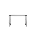 thumbnail image 2 of Benjara Elen 47" Desk- Rectangular Tempered Glass Top- High Polished Steel, 2 of 5