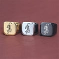 thumbnail image 4 of PAURO Men's Stainless Steel Rings Tiger Pattern Ring Punk Rock Biker Gift with Animal Design Black Size 13, 4 of 5
