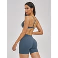 thumbnail image 6 of IBTOM CASTLE Two Piece Workout Sets for Women Y Back Sports Jogger Outfits Bra High Waist Biker Shorts Matching Gym Sets Yoga Pilates Outfits S Gray-blue, 6 of 7
