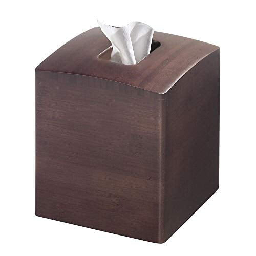 BWWNBY Tissue Box Holders Cube PU Leather Square Tissue Box Cover Holder Napkin Holder Napkin Dispenser Bathroom for Home Office and Car Black