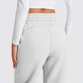 thumbnail image 4 of Lovskoo Women's Yoga Pants with Pocket Solid Color Drawstring Loose Casual Sports Sweatpants Long Pants Wide Leg Jogger White, 4 of 6
