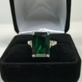 thumbnail image 2 of 8ct Emerald Cut Emerald Ring Green Gemstone Ring Panna Gemstone Ring Birthstone Gift Ring, 2 of 3