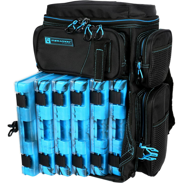  Evolution Fishing Largemouth Double Decker 3600 Tackle Backpack  - Water Camouflage, Outdoor Rucksack w/ 3 Fishing Trays, Padded Handle, Fishing  Backpack, Tackle Storage : Sports & Outdoors
