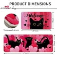 thumbnail image 3 of Welcome Valentines Day Black Cat Kitchen Rugs Set of 2, Pink Love Hearts Kitchen Mats Decor Pet Lover Gifts, Anniversary Wedding Floor Door Mat Home Decorations - 17x29 and 17x47 Inch, 3 of 6