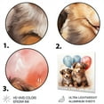 thumbnail image 3 of Designart "Puppies Parade Balloon Adventure I In Brown and Blue"Animal Nursery's Metal Wall Art Brown Nursery Living Room Wall Art, 3 of 6