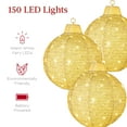 thumbnail image 3 of Best Choice Products 3-Piece Hanging Pop-Up Outdoor Christmas Ornaments, LED Lights, 8 Light Functions - Gold, 3 of 7