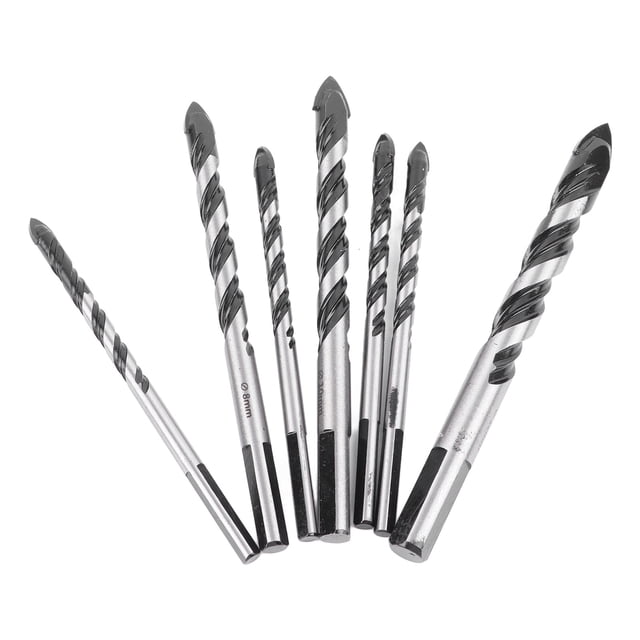 Juego de 7 brocas helicoidales multifuncionales de carburo negro, brocas helicoidales triangulares