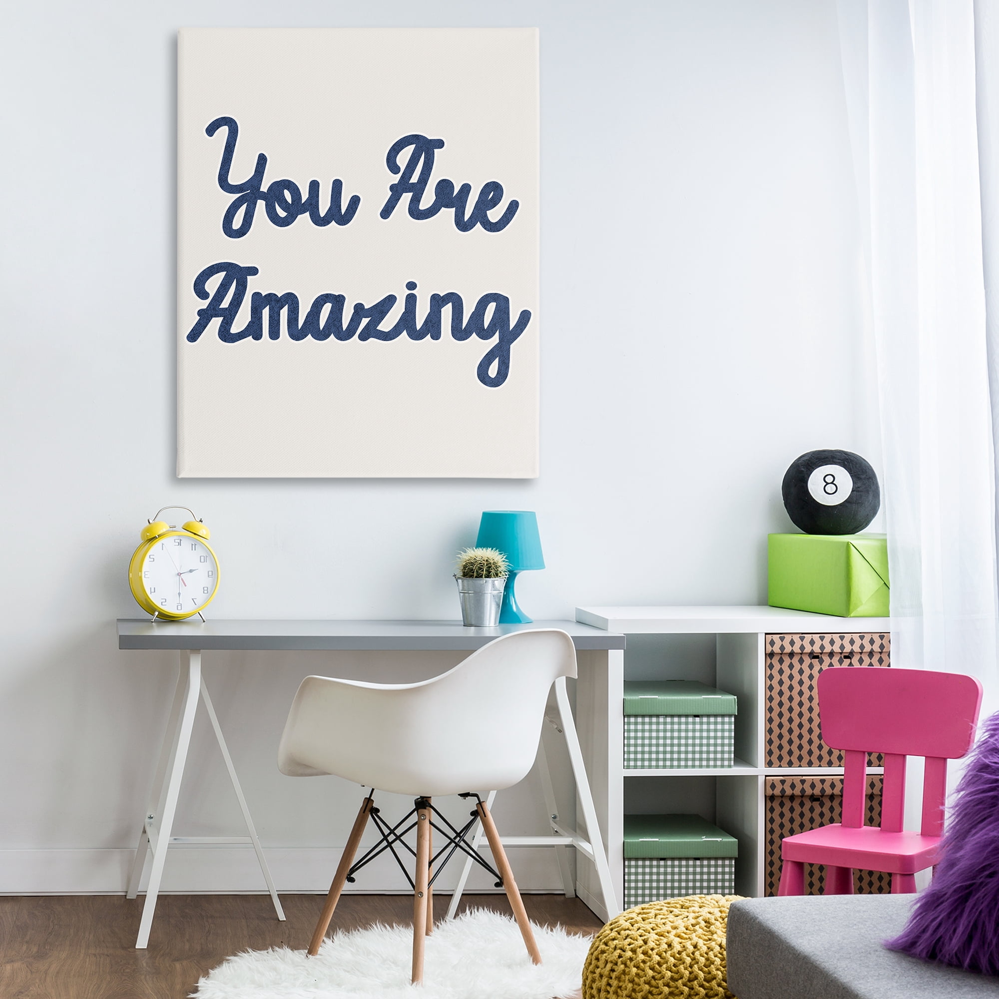 Stupell Industries You Are Amazing Phrase Typography Painting Gallery Wrapped Canvas Art Print Wall Art, 36 x 48