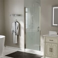 thumbnail image 4 of ExBrite 33.5" Fold Pivot Frameless Contemporary Aluminum Shower Door in Nickel, 4 of 9