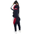 thumbnail image 3 of Womens Fashion 2 Pieces Outfits Color Block Striped Tracksuits Zip Up Jacket and Pants Set, 3 of 6