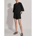 thumbnail image 5 of Bliwov Womens Two Piece Sets Summer Lounge Outfits 2 Piece Sweatshorts Fashion Tracksuit 3/4 Sleeve Trendy Athletic Clothing, 5 of 6