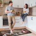 thumbnail image 5 of Kitchen Mats for Floor Kitchen Rugs Sets of 2 Non Slip Washable Brown Coffee Kitchen Rugs Anti Fatigue 47x17 Inch and 29x17, 5 of 6