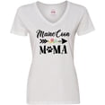 thumbnail image 3 of Inktastic Maine Coon Mama with Flowers and Arrow Women's V-Neck T-Shirt, 3 of 5