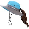 thumbnail image 5 of Women's Outdoor UV-Protection-Foldable Sun-Hats Mesh Wide Beach Fishing Hat with Ponytail-Hole, 5 of 15