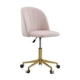 thumbnail image 4 of Linon Alyssa Upholstered Adjustable Armless Desk Chair Gold Legs in Blush Pink, 4 of 15