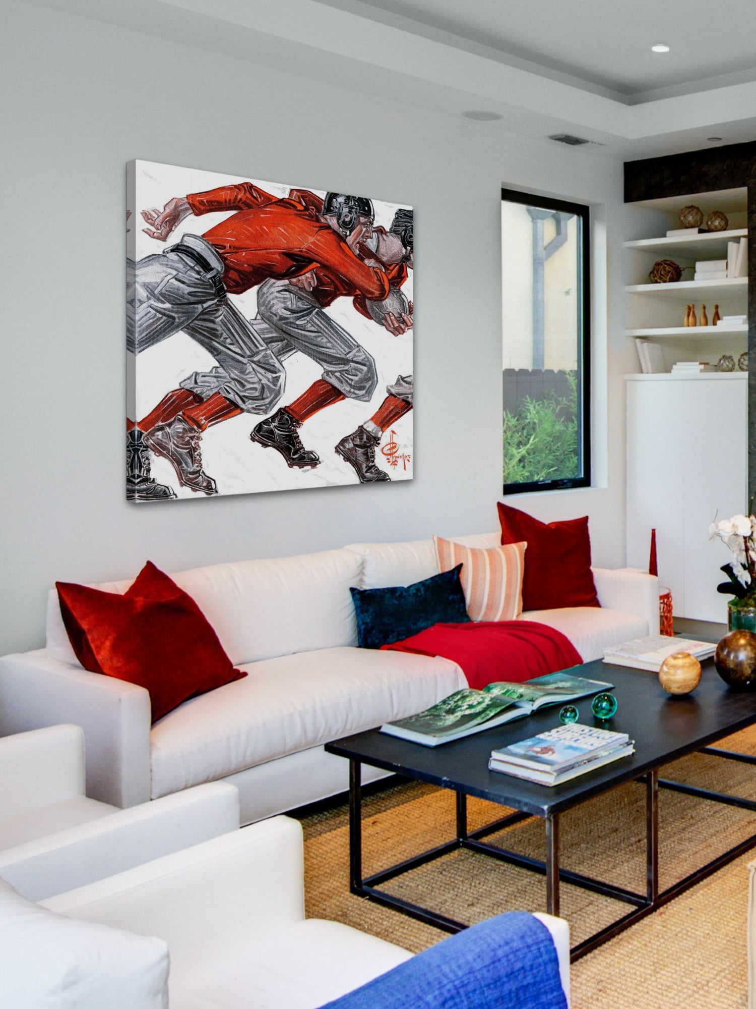 Marmont Hill Football Players by J.C. Leyendecker Painting Print on Wrapped Canvas
