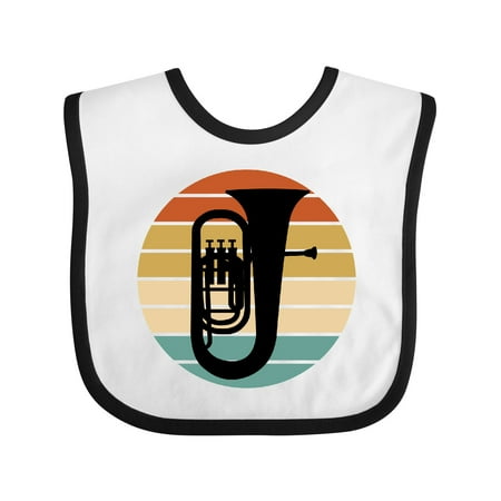 

Inktastic Tuba Music Retro Sunset Silhouette Gift Baby Boy or Baby Girl Bib