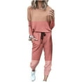 thumbnail image 3 of Eryao 90% off Clearance Sale Plus Size Lounge Sets for Women 2 Piece Color Block Joggers Suits Casual Long Sleeve Crewneck Pullovers and Drawstring Pants with Pocket Soft Sweatsuits,Multicolor,XXL, 3 of 6