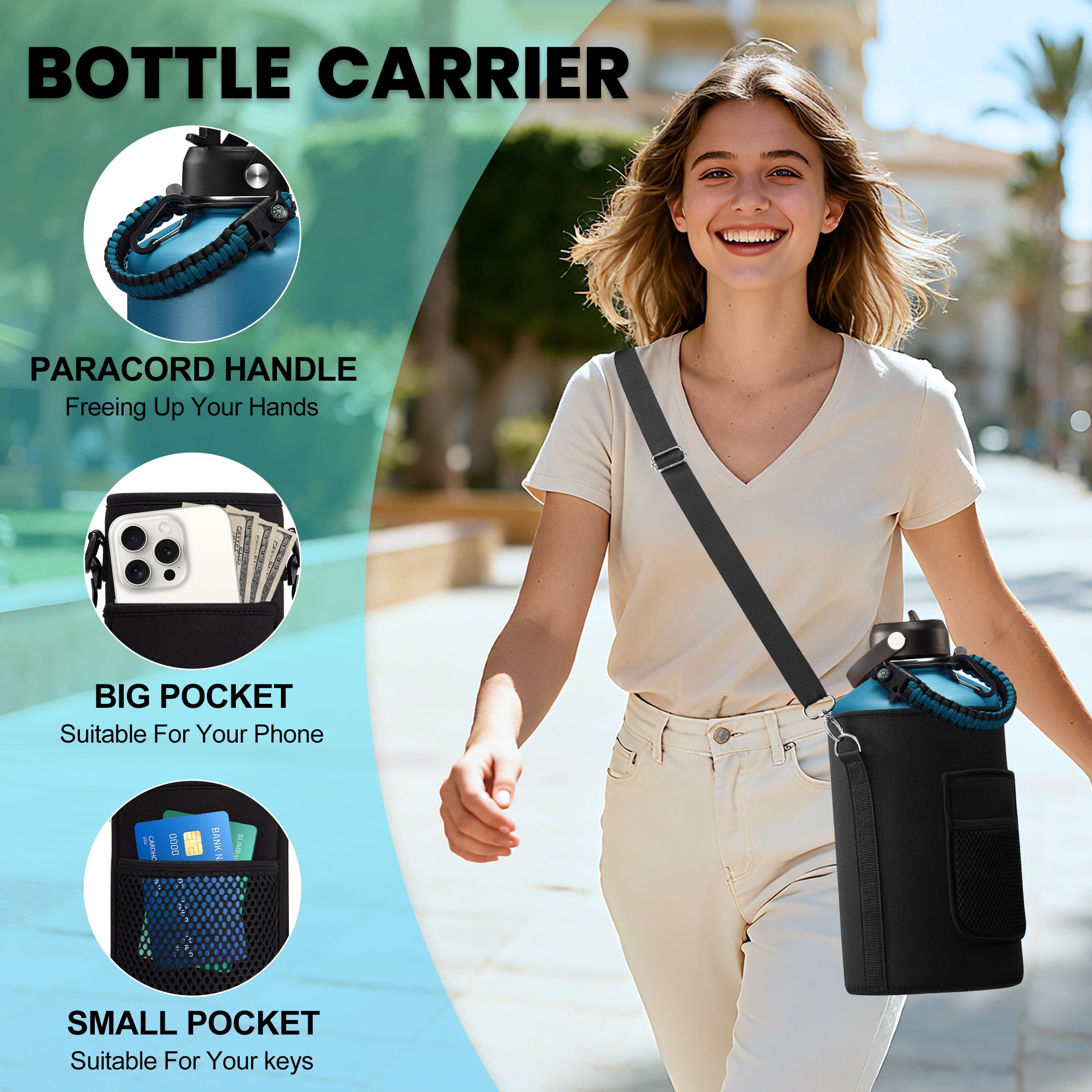 128 oz Stainless Steel Water Bottles - 1 Gallon Insulated Water Bottle with Straw, Metal Gallon Water Canteen Keep Cold-48h & Hot-12h, Army Green