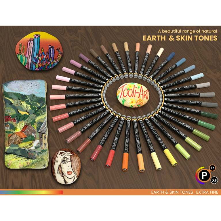 PINTAR Earth Tone Markers/Pens Extra Fine Tip for Rock Painting, Wood -  Pack of 20, 0.7 mm, 1 - Kroger