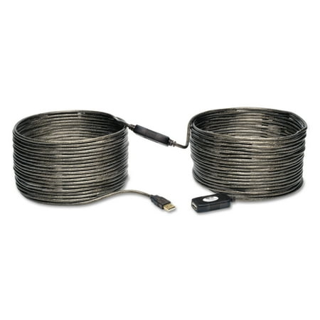 Coupler Repeater - Tripp Lite USB 2.0 Active Extension Repeater Cable, 65 ft, Black