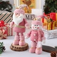 thumbnail image 2 of WJCA Standing Santa Claus Figure with Retractable Spring Legs, Festive Sequin Hat Holiday Decor for Home Tabletop, Snowman Design, 2 of 7