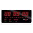 thumbnail image 1 of Reloj De Pared Digital Led Rojo Calendario Temperatura Estructura Negro, 1 of 1