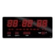 thumbnail image 1 of Reloj De Pared Digital Led Rojo Calendario Temperatura Estructura Negro, 1 of 1