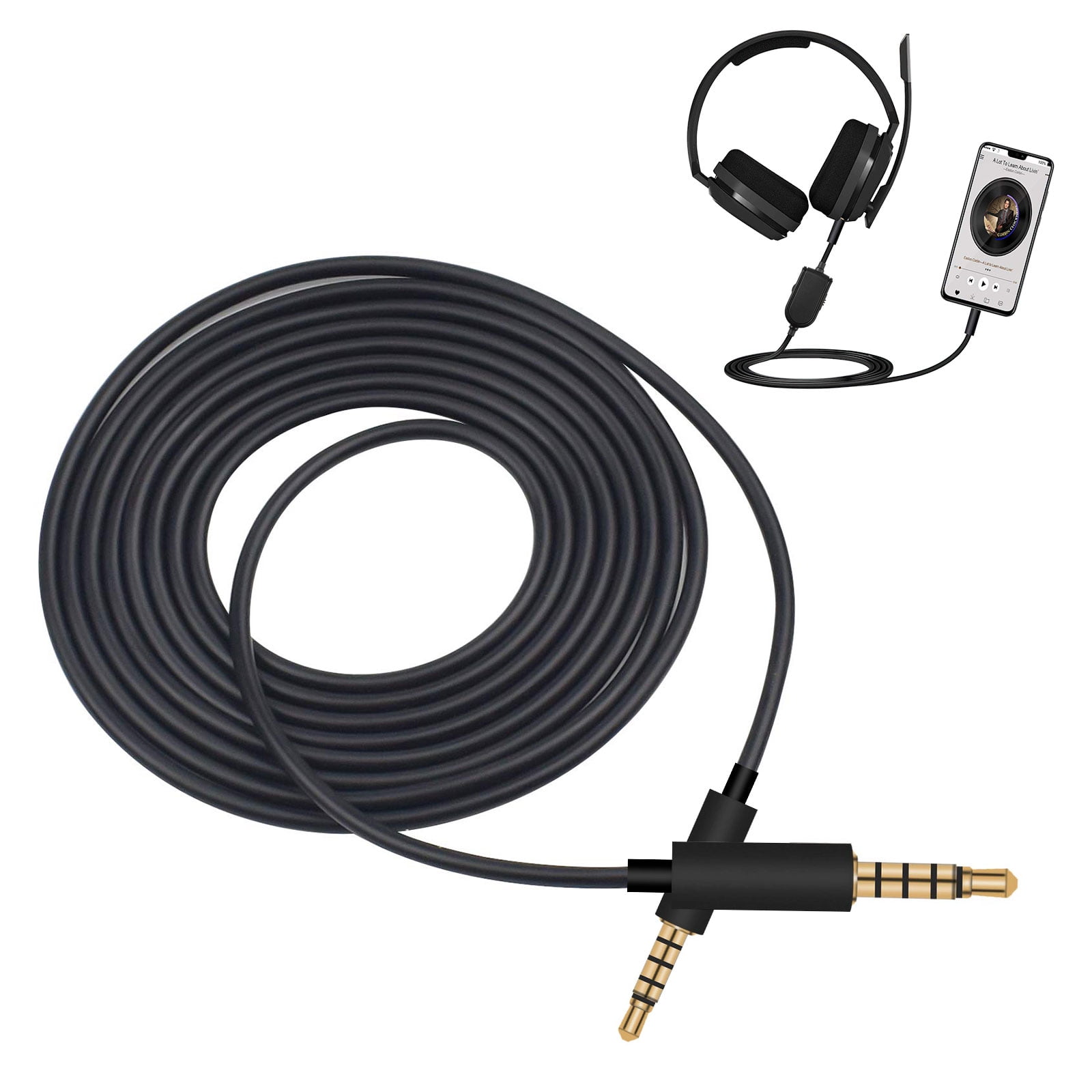 Eeekit For Astro A10 0 Gaming Headset Replacement Audio Cable Cord 3 5mm Audio Talkback Chat Cable Cord Compatible For Xbox One Ps4 And Pc Gaming Walmart Com Walmart Com