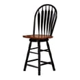 thumbnail image 1 of Sunset Trading 24" Swivel Barstool/Counter Stool Antique Black/Cherry Solid Wood, 1 of 6