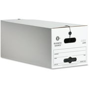Business Source Light Duty Letter Size Storage Box, White, 12 / Carton (Quantity)