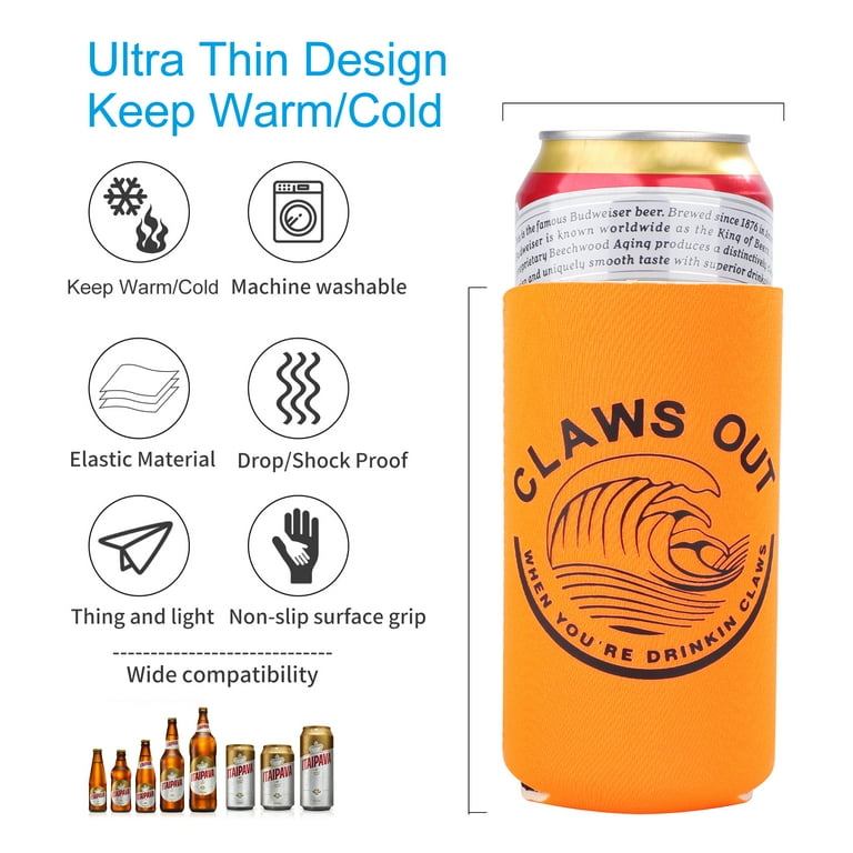 FiGoal 8-PCS White Claw Slim Can Cooler Sleeve for Skinny Tall