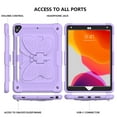 thumbnail image 2 of Kids Case for iPad mini 6th Generation, Heavy Duty Hybrid Rugged Stand Protective Shockproof Cover with Shoulder Strap, Purple, 2 of 7