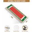 thumbnail image 4 of Stair Treads for Wooden Steps,Watermelon Peel and Stick Stair Treads with Adhesive,Red Summer Fruits Watercolor Green Striped Non Slip Indoor Stairs Runner Rugs Mats for Elders Dogs 8"x30" 4PCS, 4 of 7