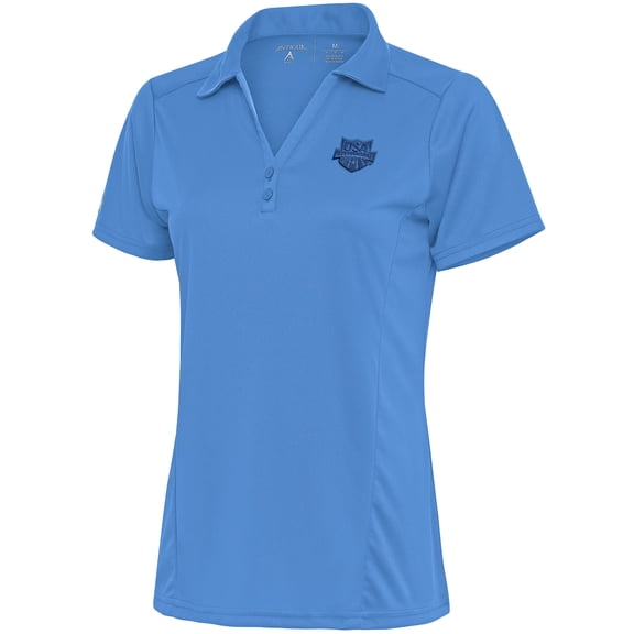 Women's Antigua  Powder Blue USA Swimming Tribute Polo