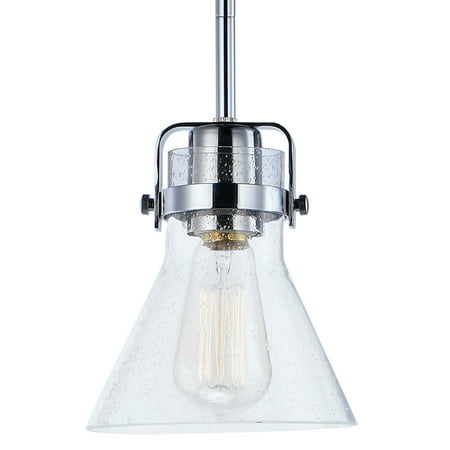 Maxim Lighting Seafarer - One Light Mini Pendant with Bulb, Polished Chrome Finish with Clear Seedy (Best Bulbs For Clear Glass Pendants)