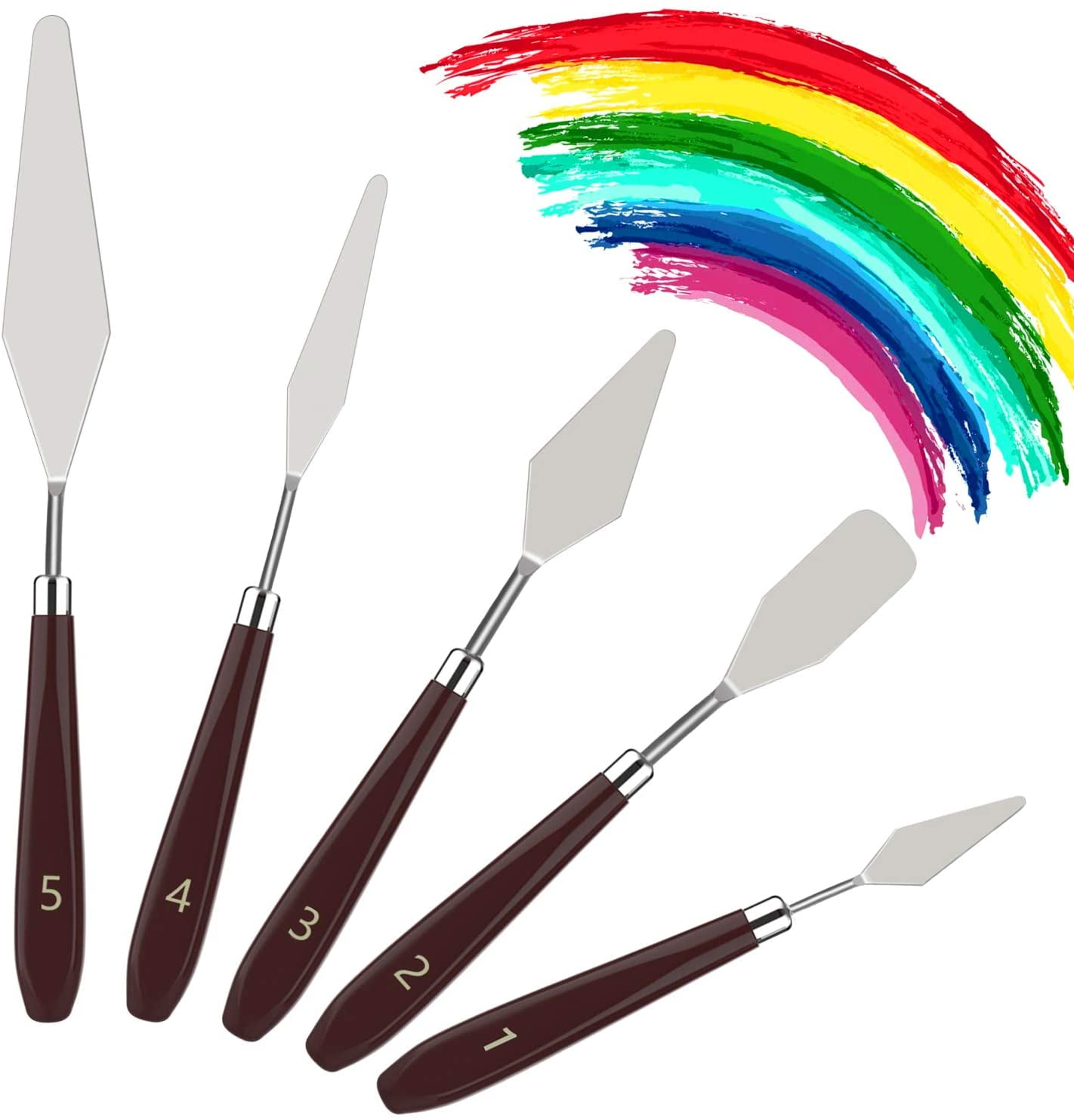 Manunclaims 5 Pieces Painting Knives Stainless Steel Spatula