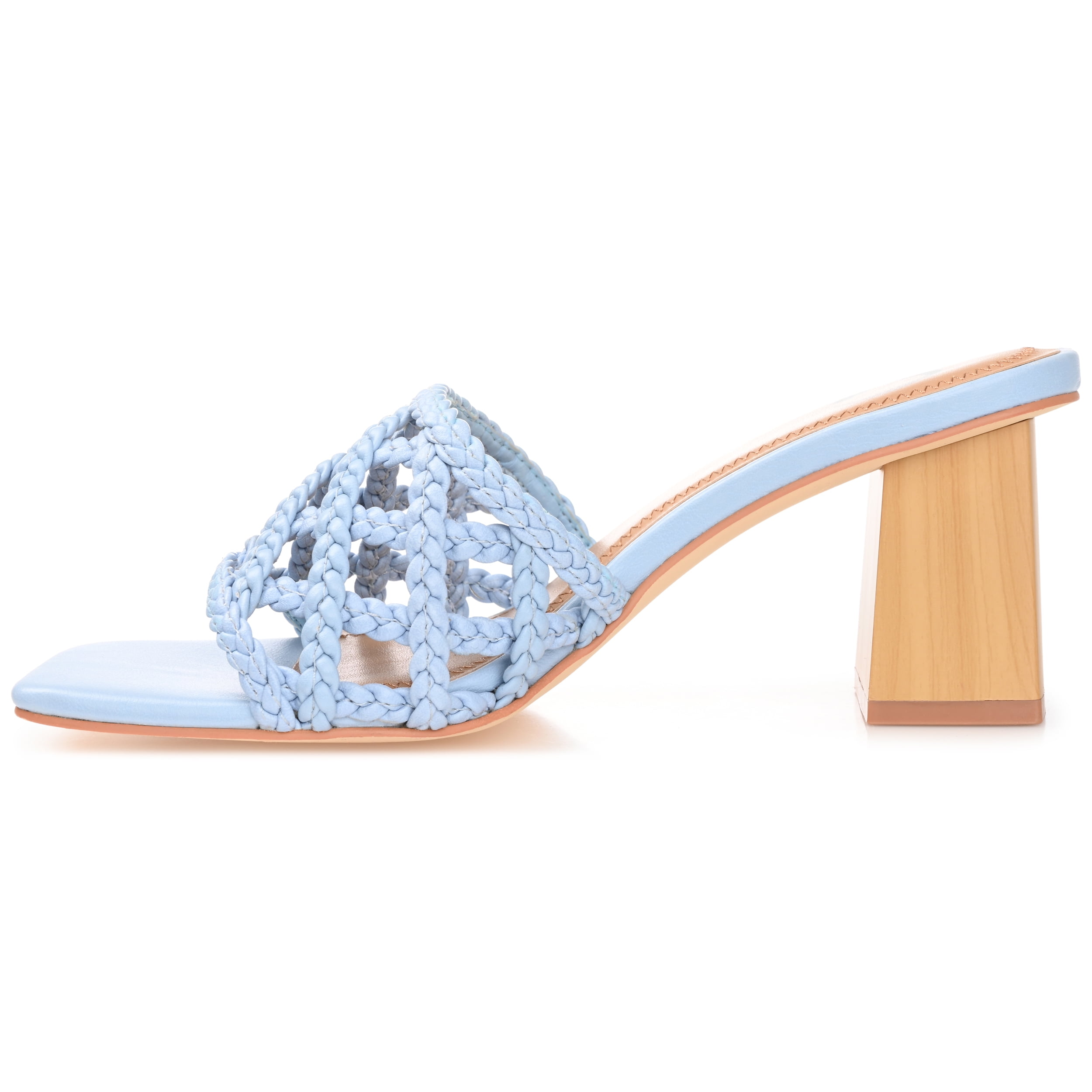 Journee Womens Evvie Open Square Toe Block Heel Sandals