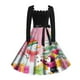 thumbnail image 3 of Vestido Informal Retro Con Cordones y Cuello Cuadrado de Manga Larga Con Estampado Navideño Para Mujer, Otoño E Invierno (1), 3 of 3