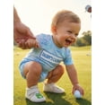 thumbnail image 5 of BemeyourBBs Newborn Baby Boy Golf Outfit Infant Baby Boys Summer Clothes Bubble Romper Daddy's Candie Letters Cute Golf Cart Print Short Sleeve Bodysuit Jumpsuits, 5 of 9