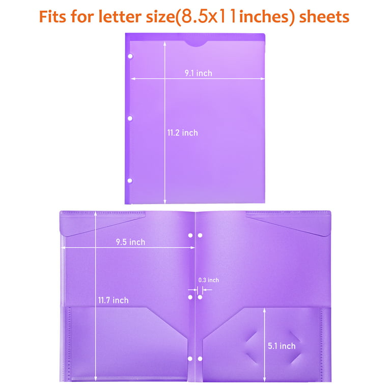 KTRIO Pocket Folders 2 Pocket Folders 3 Hole Punch- (6 Pack, Assorted  Colors) Plastic Folders for 3 Ring Binder Folder with Pockets Letter Size  Pocket