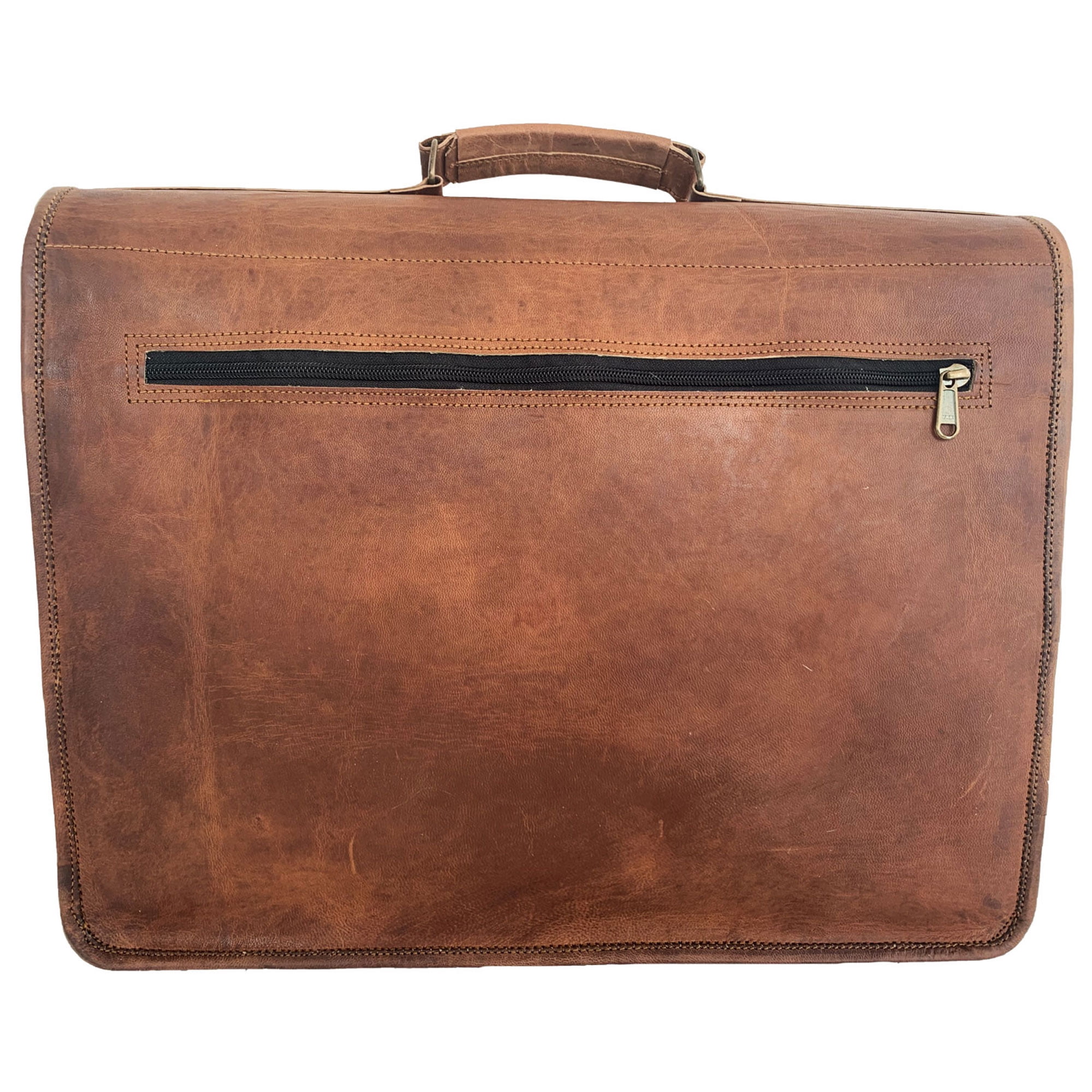 Leather briefcase laptop bag messenger satchel 16 Inch best Handmade Leather bag by Komal's passion leatherSALE, Brown, Large